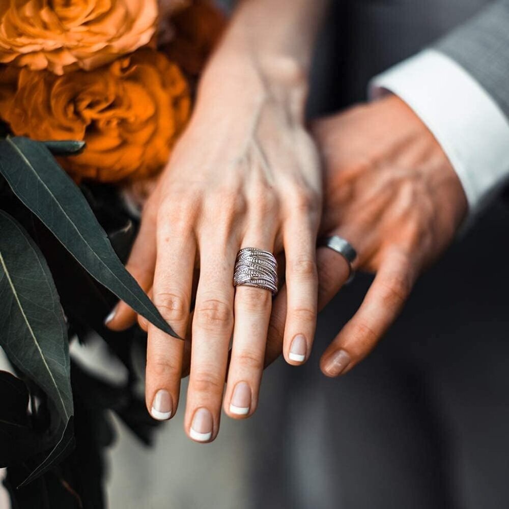 Wide Multi-Layered Copper Statement Ring - Unique… - image 4